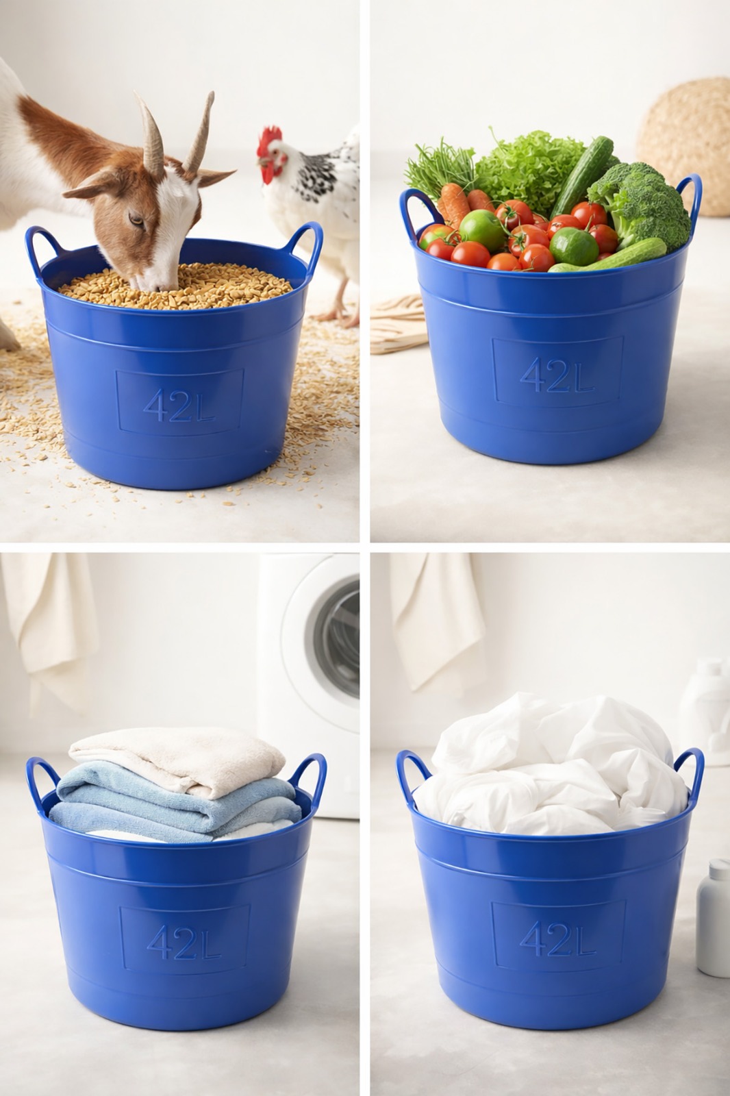 Akyüz Plastik 42L Toplama Sepeti 4 farklı kullanım alanı hayvancılık sebze çamaşır